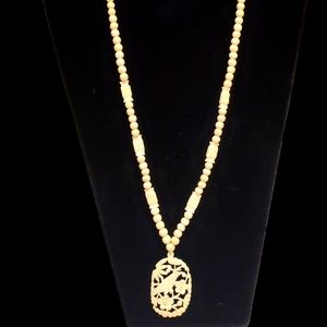 Vintage carved bone necklace